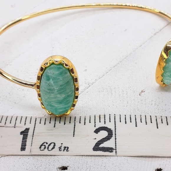 Genuine Amazonite Bezel bangle - Picture 10 of 10
